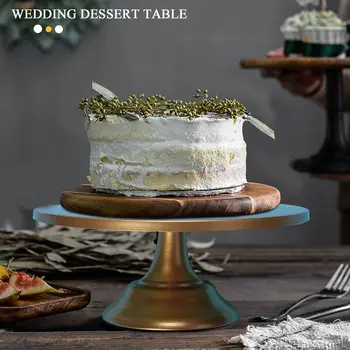 12-инчов желязна кръгла поставка за торта, поставка за торта, поставка за десерт, сватба, рожден ден