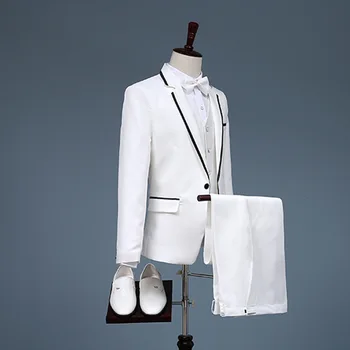 2023 нов Мъжки сватбен костюм в тон, за да се изяви водещ MC, монтиране костюм от две части
