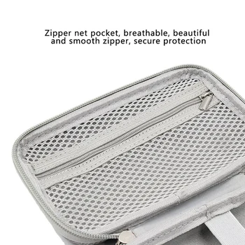 2X BOONA Водоустойчива чанта за съхранение на 2,5-инчов мобилен твърд диск, захранване, USB-устройство, слушалки за пренос на данни, сиво и черно