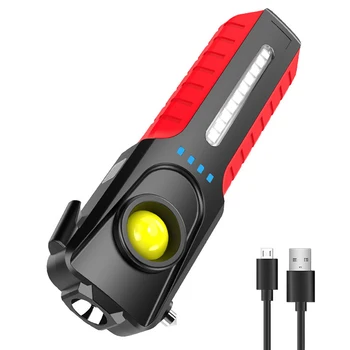 COB led Фенерче С Предпазен Чук Спасителна USB Акумулаторна батерия С Магнит Power Bank Фенерче Външен Авариен работен светлина