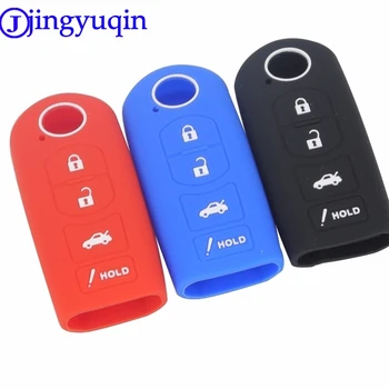jingyuqin, 4 бутона, авто силиконов калъф за дистанционно ключ, ключодържател за MAZDA CX-7 И CX-5 2 3 5 6 8 Защитен ключ