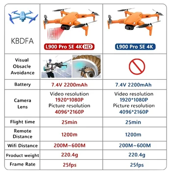 KBDFA L900 PRO 4KHD безпилотни летателни апарати С Камера С Двойна Бесщеточный Двигател За Заобикаляне на препятствия GPS 5GWIFI Дистанционно Управление Дрон FPV Квадрокоптер Играчка