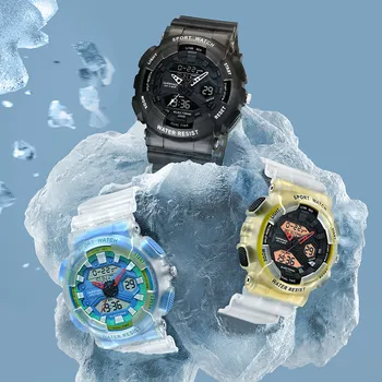 Mark Fairwhale Ice Cool Часовници Мъжки Дамски Ръчни часовници За двойка, Подарък за Свети Валентин Мултифункционални Водоустойчиви часовници 4370