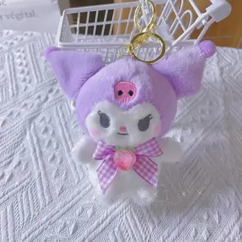 Sanrio Kuromi Ключодържател Hello Kitty My Melody Плюшен кукла, ключодържател, чанта, окачване, авто ключодържател, креативна чанта, очарователни аксесоари