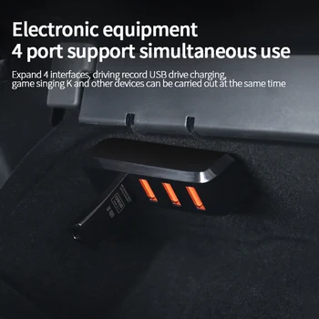 USB-хъб за зареждане на автомобил, 1 бр., USB удължител, корпус от ABS, автомобили умна докинг станция, преобразовательная корона, електронни компоненти