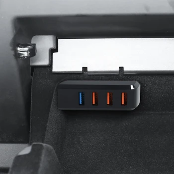 USB-хъб за зареждане на автомобил, 1 бр., USB удължител, корпус от ABS, автомобили умна докинг станция, преобразовательная корона, електронни компоненти