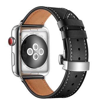 Гривна за Apple watch 5 4 correa Кожена каишка за iwatch серия 3 38 мм въжета на китката 42 мм Каишка Гривна