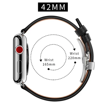 Гривна за Apple watch 5 4 correa Кожена каишка за iwatch серия 3 38 мм въжета на китката 42 мм Каишка Гривна