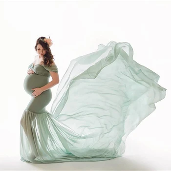 Дълъг реквизит за снимки на бременни, облекло за бременни с открити рамене, рокли за бременни, за жени, Макси рокля за бременни