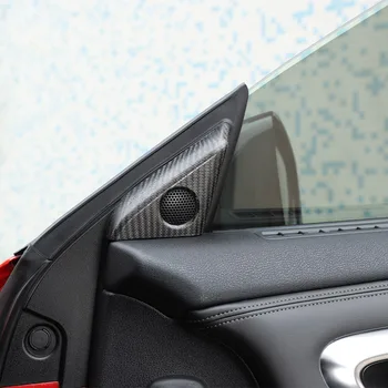 За 2008-2016 Nissan GTR R35 капачка на отвора на говорителя високи честоти от настоящето въглеродни влакна, аксесоари за врати панел на говорителя, рамка стикер, аксесоари за интериора