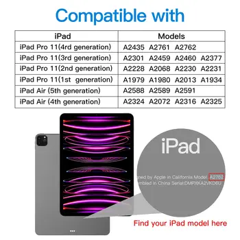 Защитно фолио за екрана на iPad Air 4-5 Поколение 10,9 См 4th 5th iPad Pro 11 Инча 2021 2022 2018 2020 Година на издаване Филм от закалено Стъкло