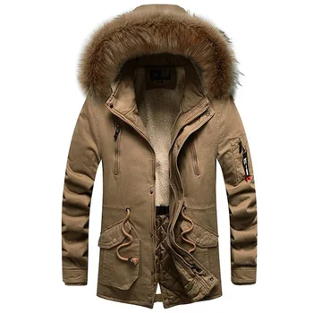 Зимна кожа утепленная яке, мъжки ежедневни памучни паркове с качулка, нова неопределено дрехи, мъжки връхни дрехи, дебели топли флисовые ветроупорен палто
