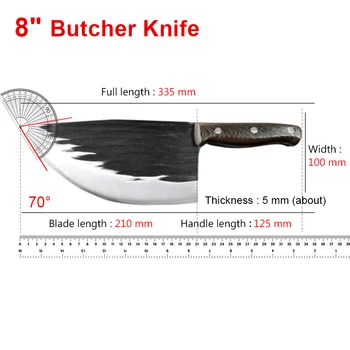 Изкован мясницкий нож за обезкостяване на костите Кухненски секира от неръждаема стомана, молотковый домакински нож за нарязване на месо, инструменти за приготвяне на храна