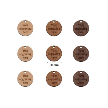 Индивидуални кръгли дървени лични бележки, дървени копчета, персонализирани подаръци етикет с лазерно гравиран, изделия от дърво със собствените си ръце, 50 бр.