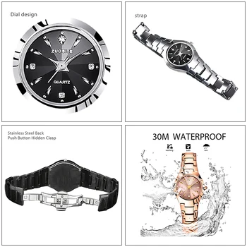 Луксозни дамски часовници, златни водоустойчив кристали от вольфрамовой стомана, дамски часовник, модни младежки часовник, дамски тенденция