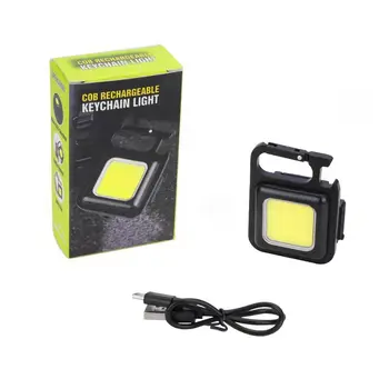 Мултифункционално фенерче аварийно осветление USB зареждане на преносими ключодържател работен лампа COB Light Открит къмпинг палатка за риболов