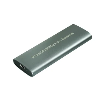 Нов M. 2 NVME PCIe NGFF SATA към USB 3,1 SSD Корпус Алуминиев Адаптер За 2230 2242 2260 2280 NVMe/SATA M2 SSD RTL9210B Двойна Протокол