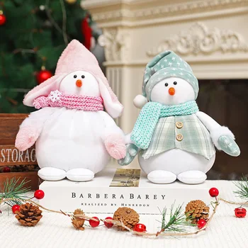 Ново коледна украса 23 см, плюшен кукла-снежен човек, тъканни кукли, витрина за пазаруване, празнични украси, Коледни украси