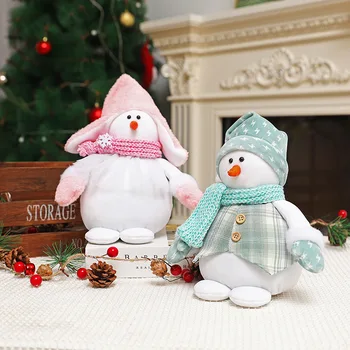 Ново коледна украса 23 см, плюшен кукла-снежен човек, тъканни кукли, витрина за пазаруване, празнични украси, Коледни украси