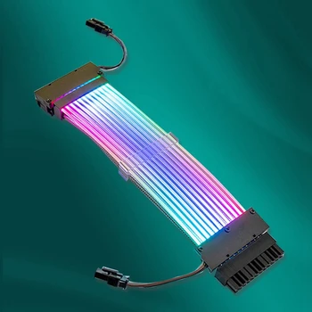Сменяеми Аксесоари Корпус PC удължителен кабел за захранване RGB Кабел, Адаптер за предаване на цветната линия ATX 24Pin ARGB Streamer, Синхронизация M/B 5V 3Pin