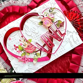 Сърце от Цветя Метални режещи удари Албум за изрезки Направи 2023 Пролет Великден Подарък за Свети Валентин 