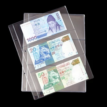 Творчески 10 бр./опаковане. страница на албума от прозрачен PVC 3 джоба титуляр за банкноти Колекция от папки за фото албуми