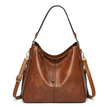 Чанта през рамо за жени, чанта през рамо от изкуствена кожа, в чантата, ретро чанта-тоут, чанта