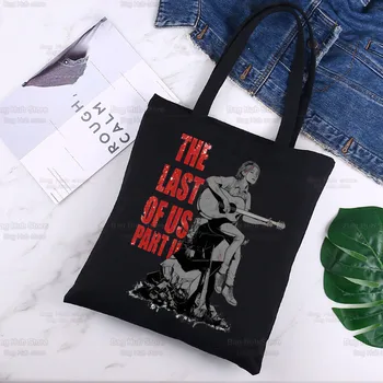 Чанта-тоут The Last of Us Джоел Ellie Холщовая черна множество чанта за книги Заразените Stage 3 на рамото
